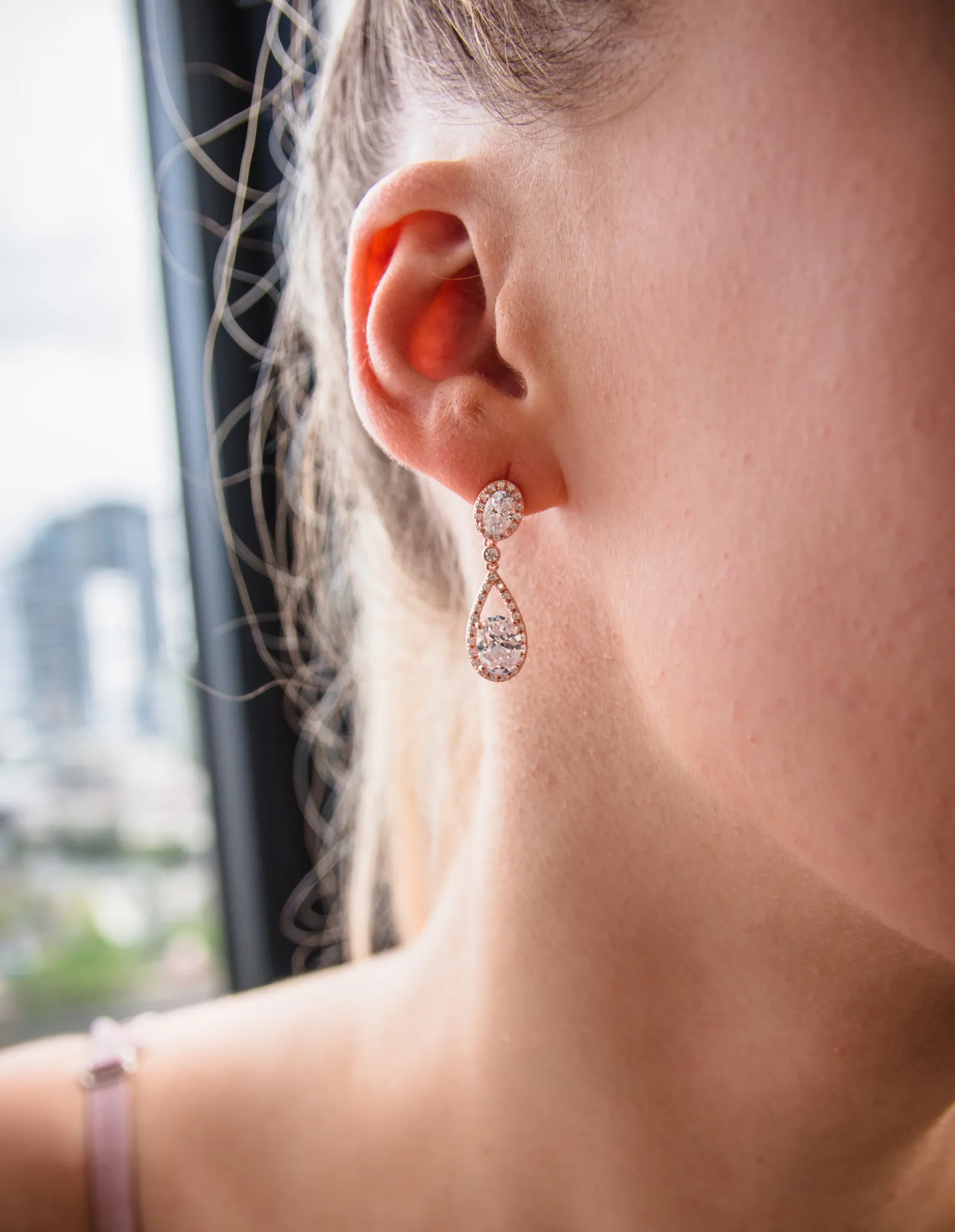 Georgini Aurora Radience Earrings - Rose Gold