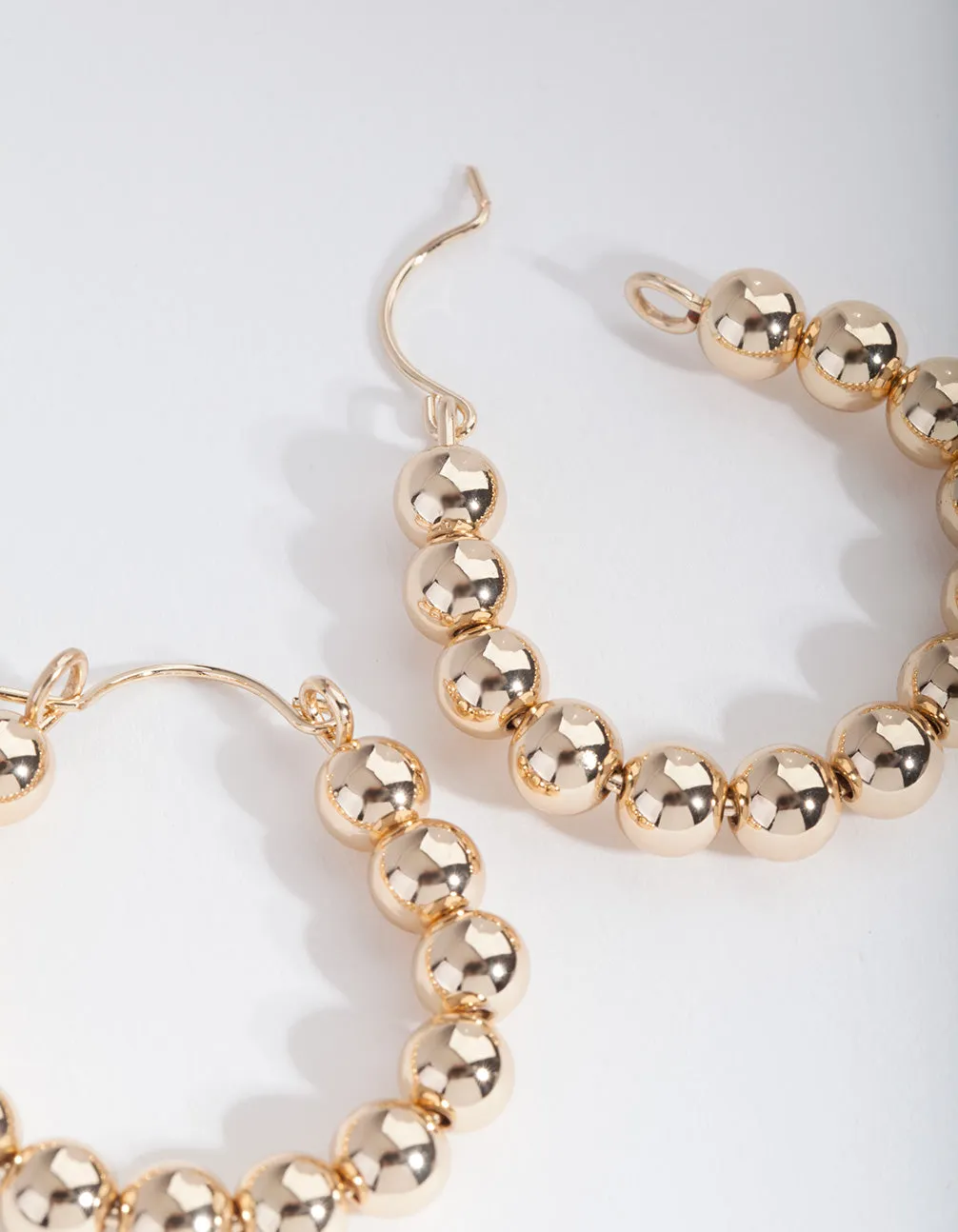 Gold Beaded Hoop Earrings