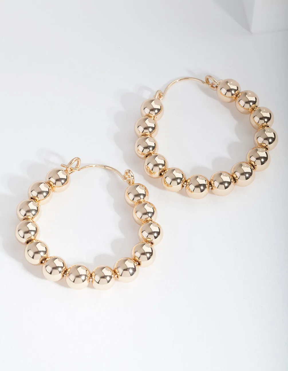 Gold Beaded Hoop Earrings