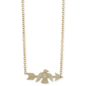 Gold Bird and Arrow Necklace