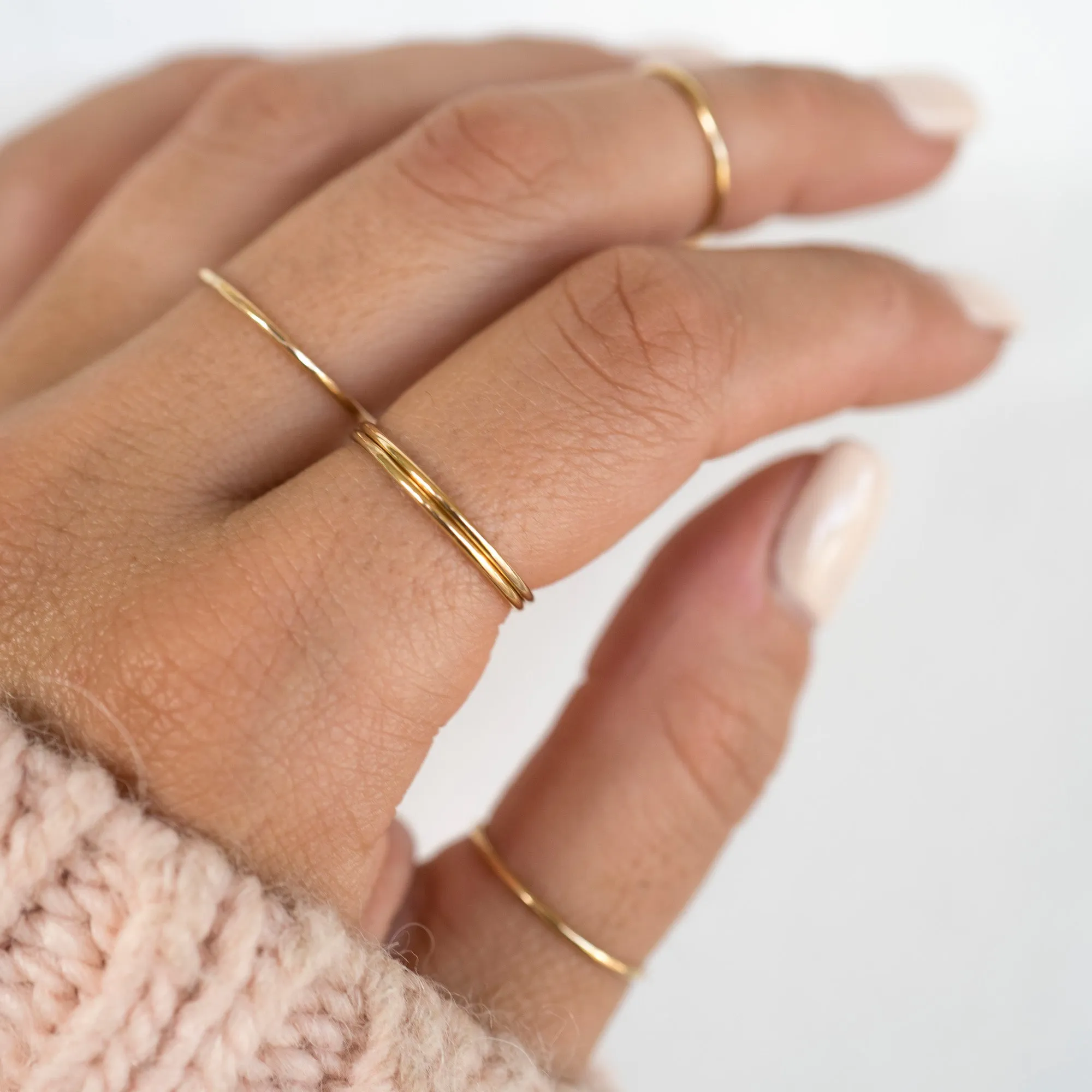 Gold Filled Stackable Ring Set of 3