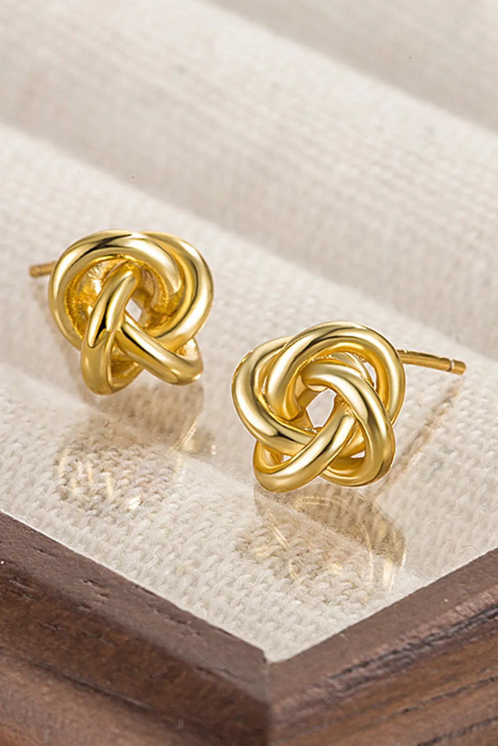 Gold Knotted Stud Earrings