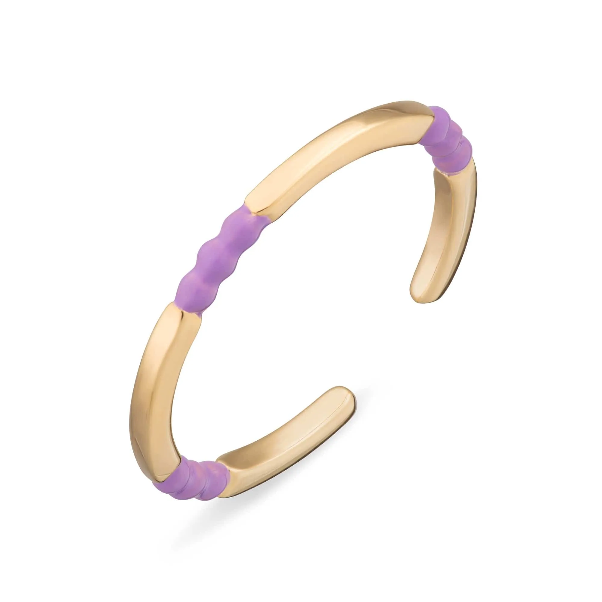 Gold Plated Enamel Dot Stacking Ring