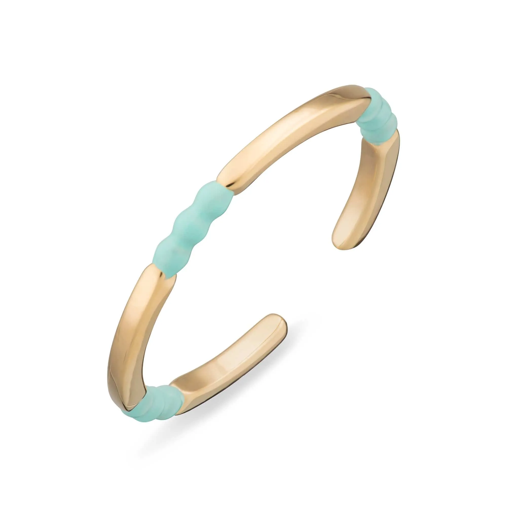 Gold Plated Enamel Dot Stacking Ring