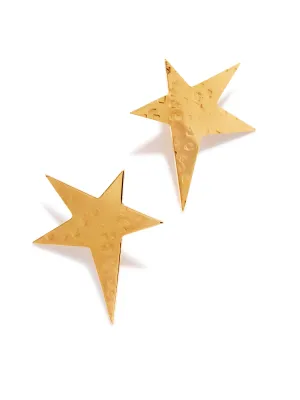 Gold Shooting Star Stud Post Earrings