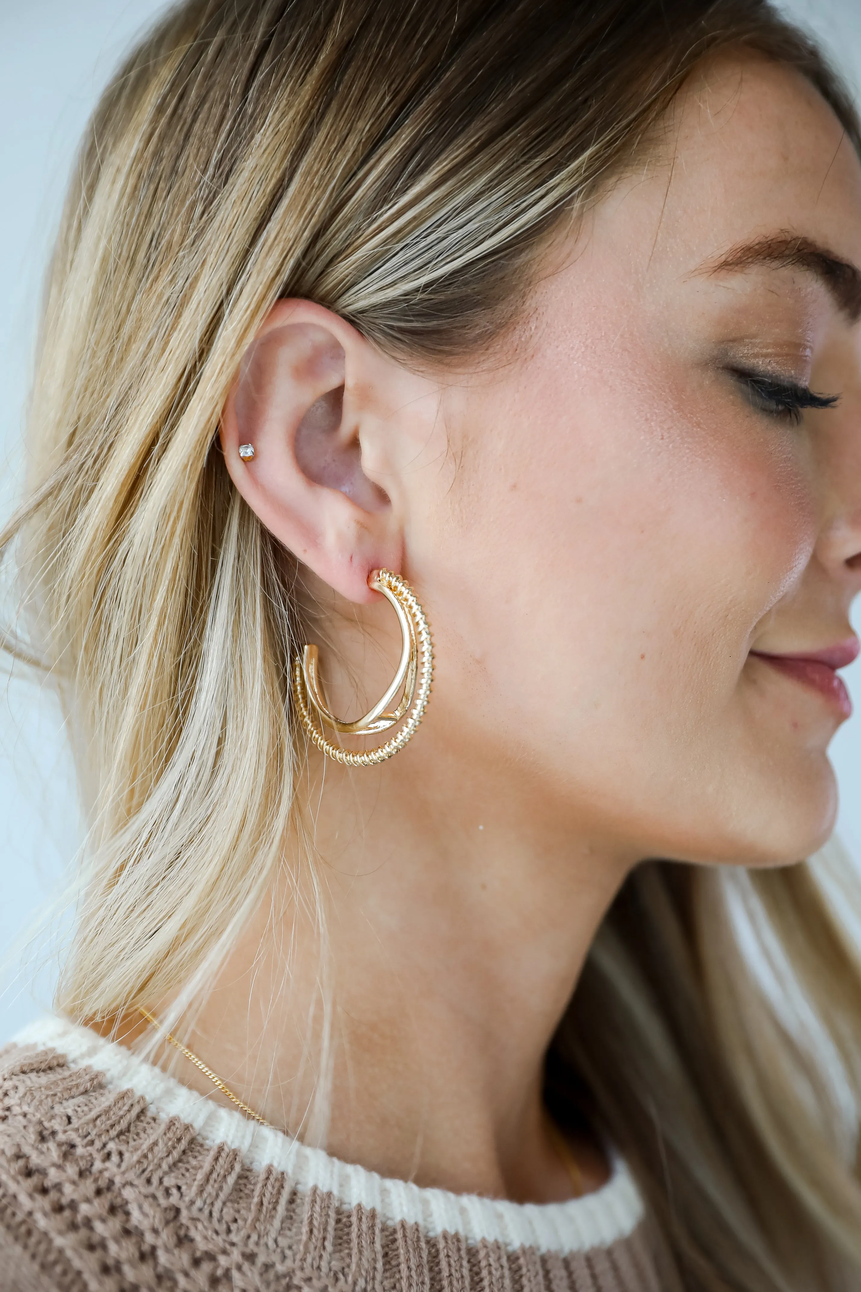 Ivy Gold Double Hoop Earrings