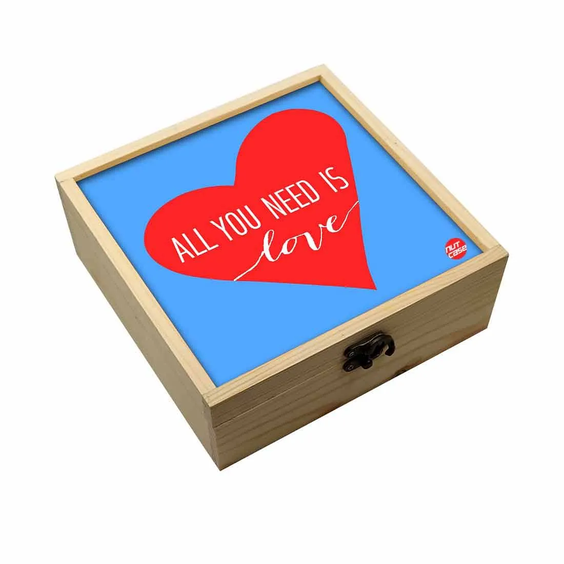 Jewellery Box Makepup Organizer -  All You Need Is Love Blue