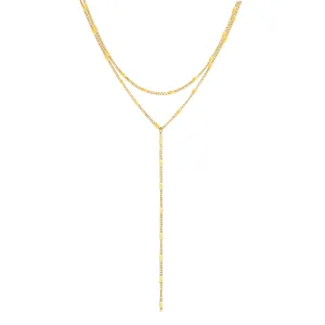 Layered Y Necklace Gold