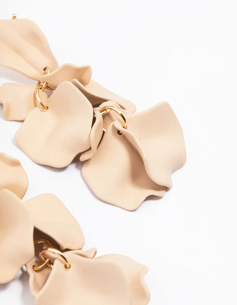 Neutral Petal Statement Drop Earrings