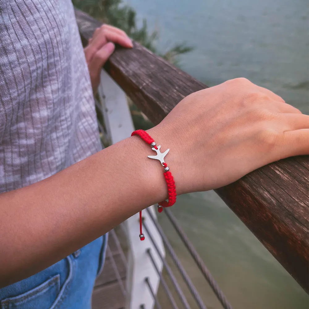 New Classic Airplane Pendant Hand-woven Red Rope Bracelet