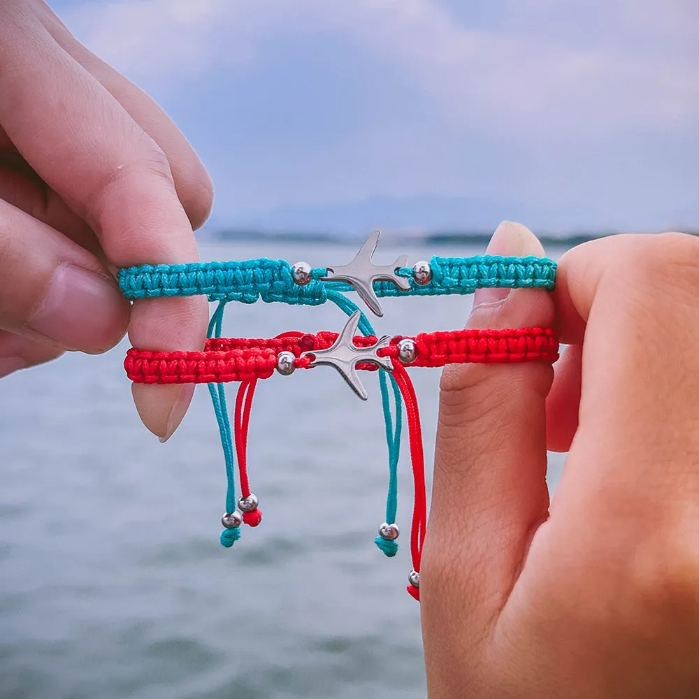 New Classic Airplane Pendant Hand-woven Red Rope Bracelet