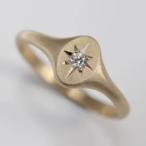 Oval Star Signet Ring •