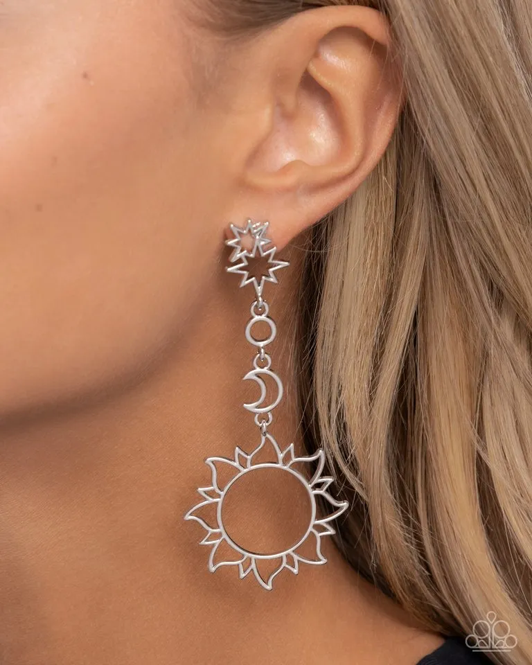 Paparazzi Earring ~ Celestial Chic - Silver