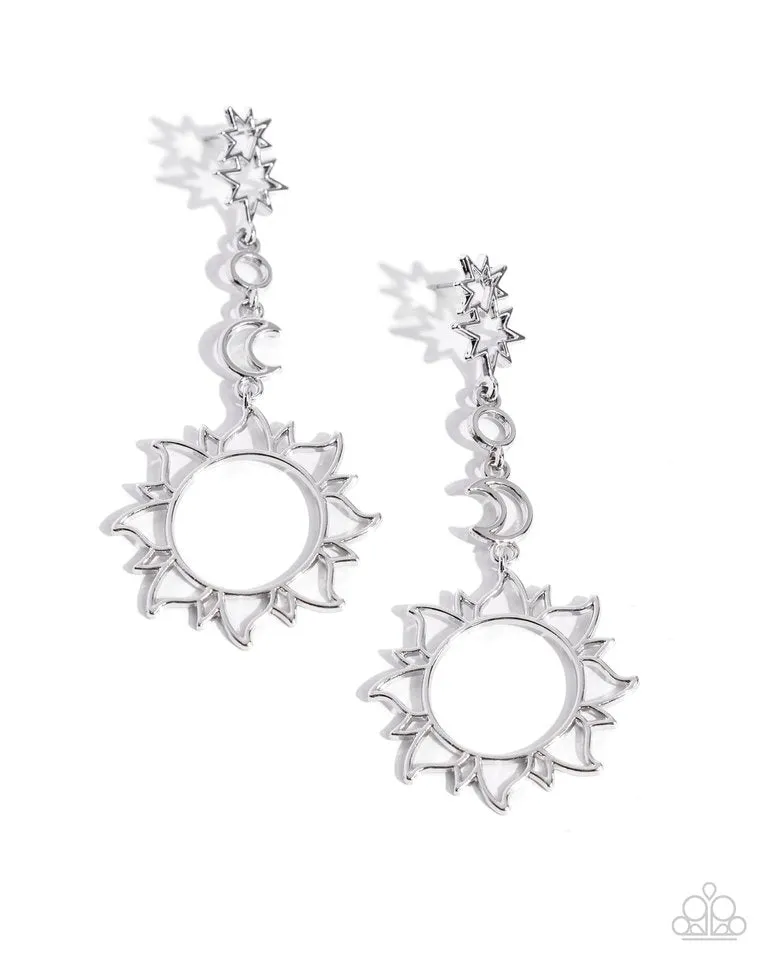 Paparazzi Earring ~ Celestial Chic - Silver