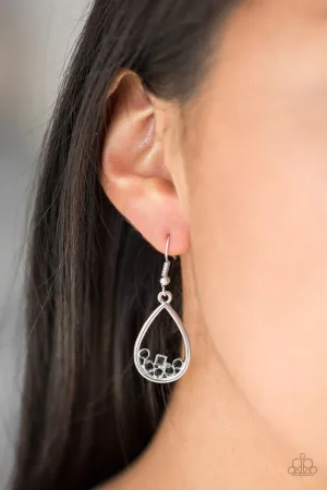 Paparazzi Earring ~ Raindrop Radiance - Black