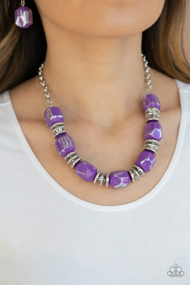 Paparazzi Necklace ~ Girl Grit - Purple