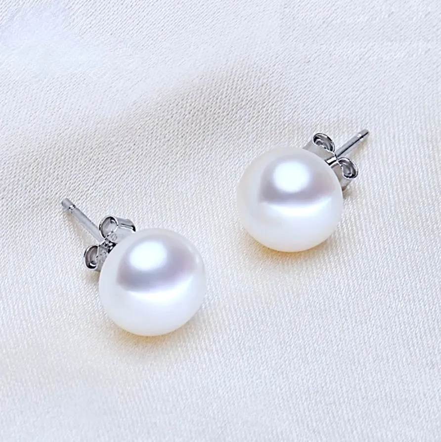 "Aster" - Freshwater Pearl and Sterling Silver Stud Earrings - More Colors