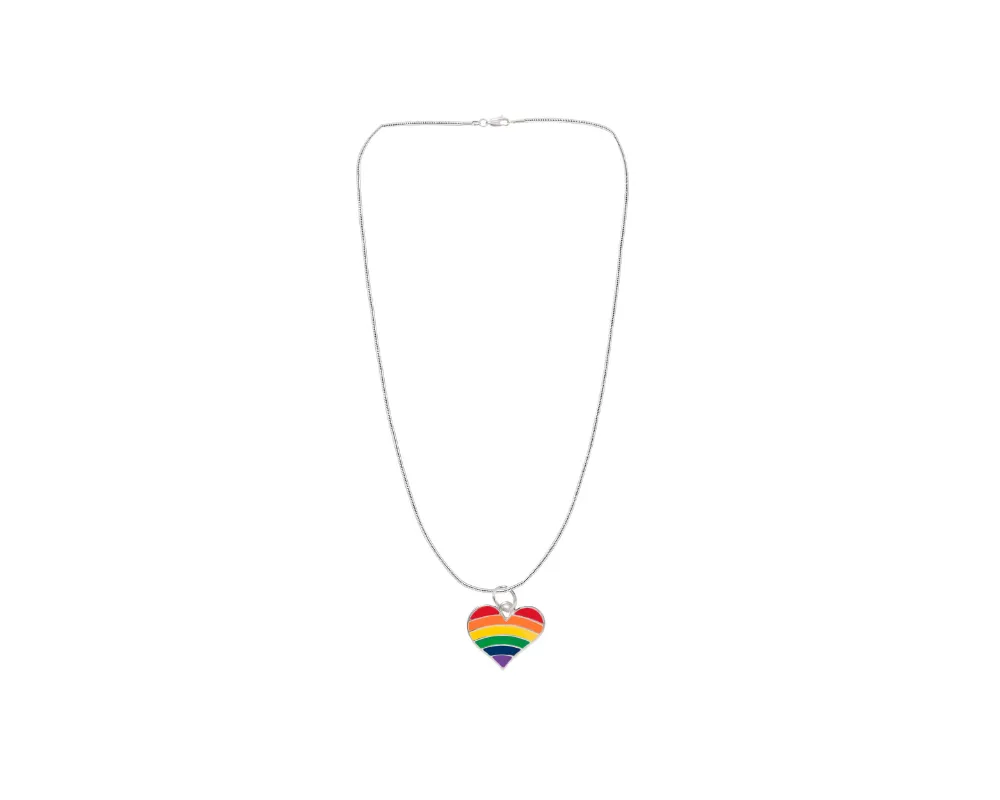 Rainbow Flag Heart Necklaces