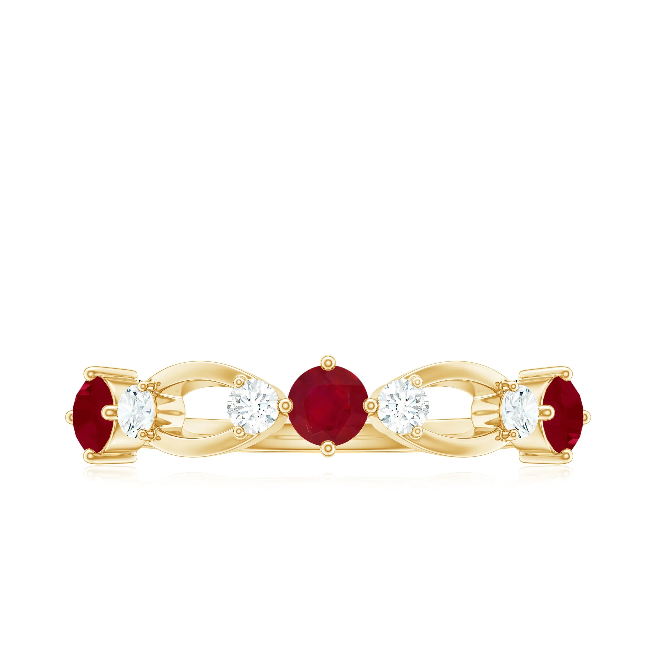 Real Ruby and Diamond Minimal Promise Ring