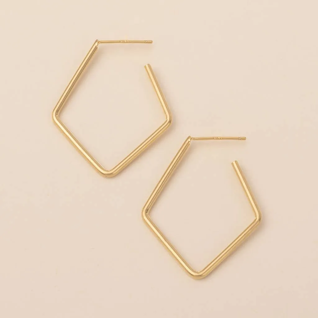 Refined Earring Collection - Orion Diamond Hoop/Gold Vermeil