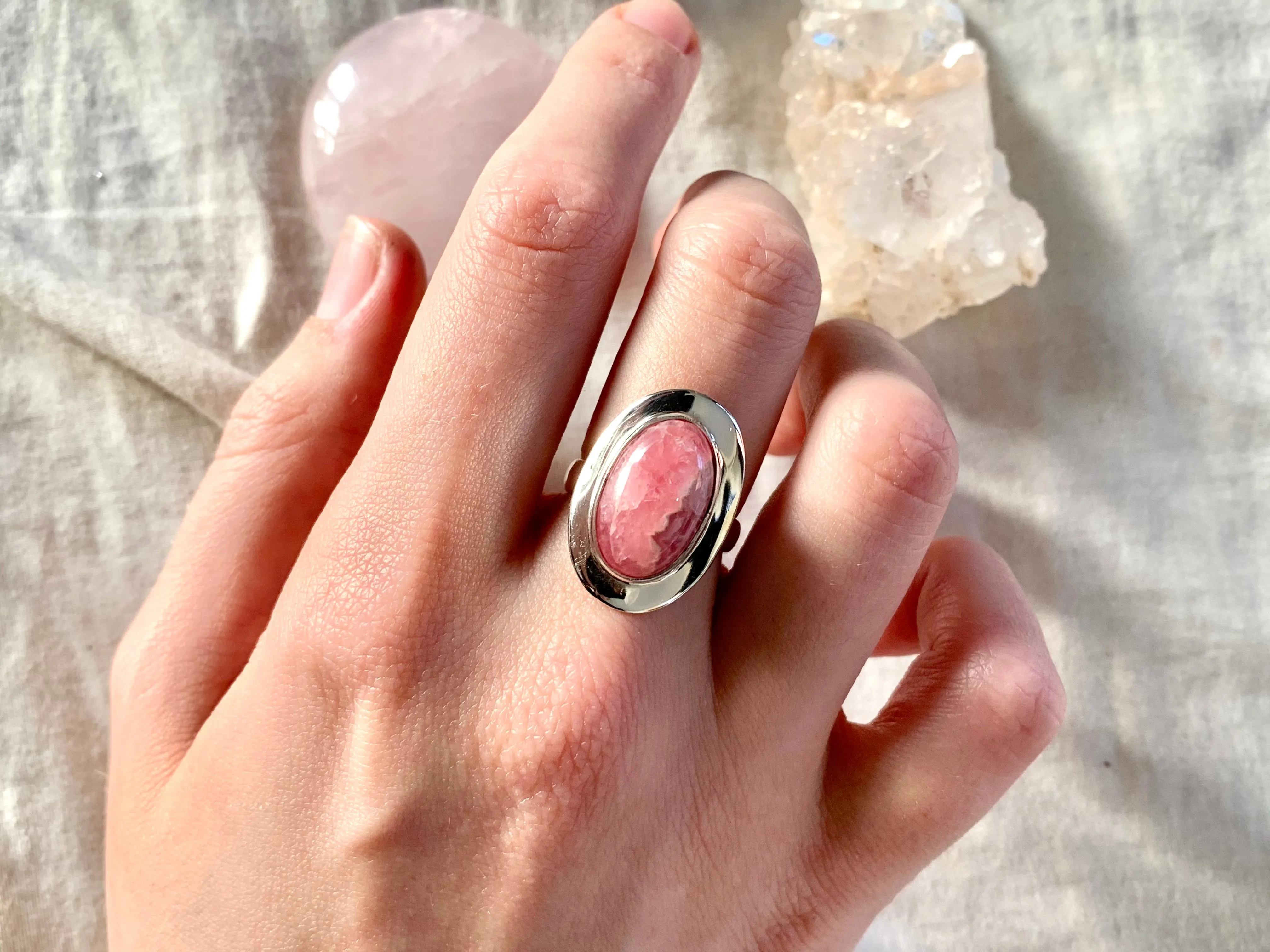 Rhodochrosite Dinah Ring - Small Oval