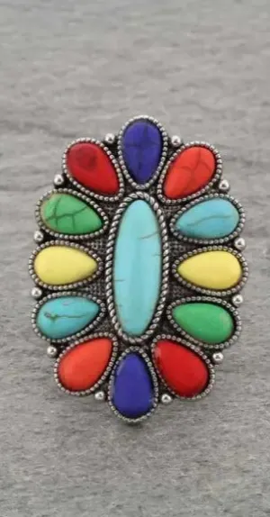 RING : COLORFUL CONCHO  RING