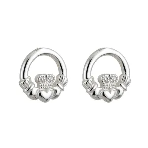 Silver Claddagh Kids Earrings