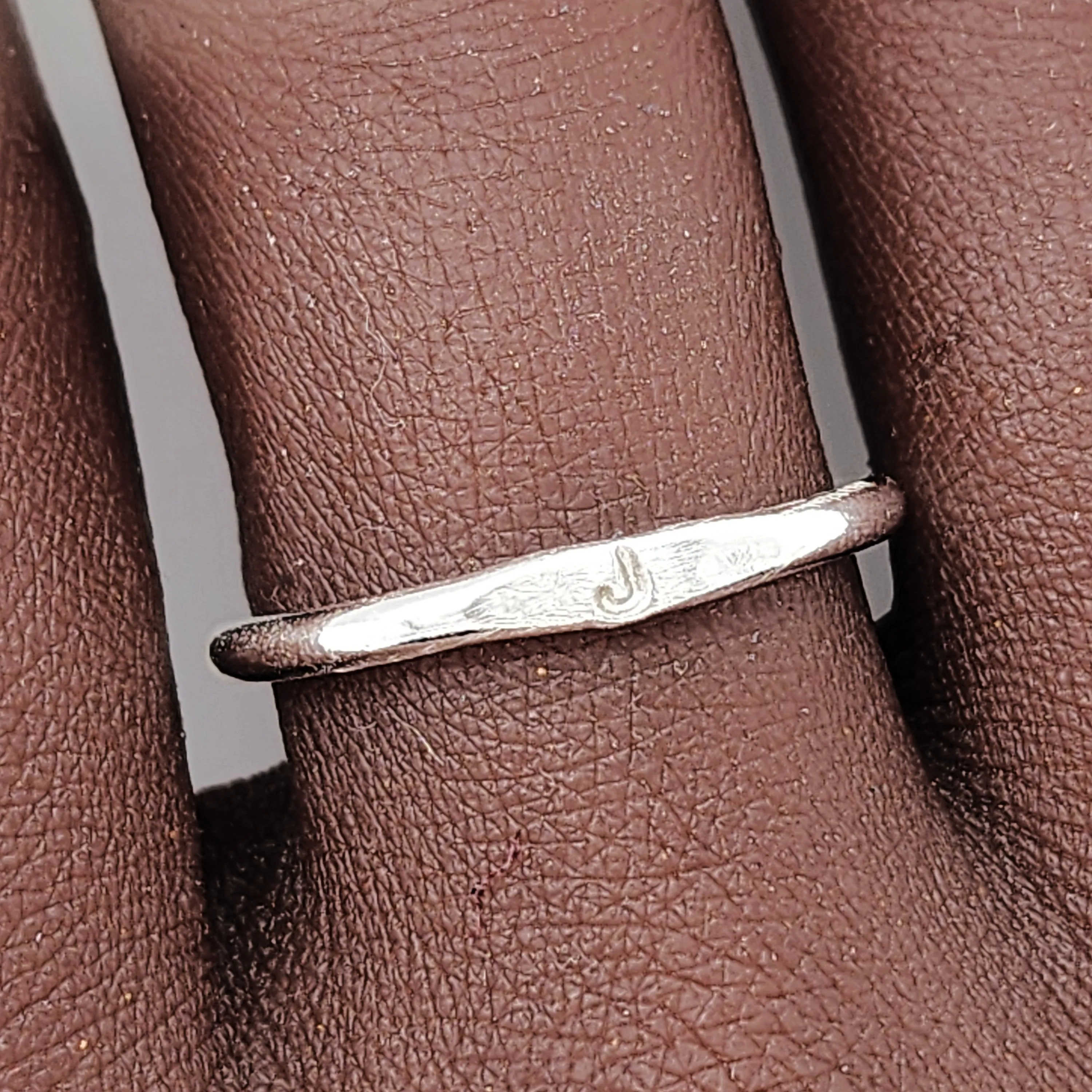 Silver Initial Signet Ring