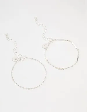 Silver Twist Tab Bracelets 2-Pack