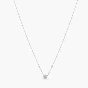 Single CZ Charm Delicate Silver Necklace