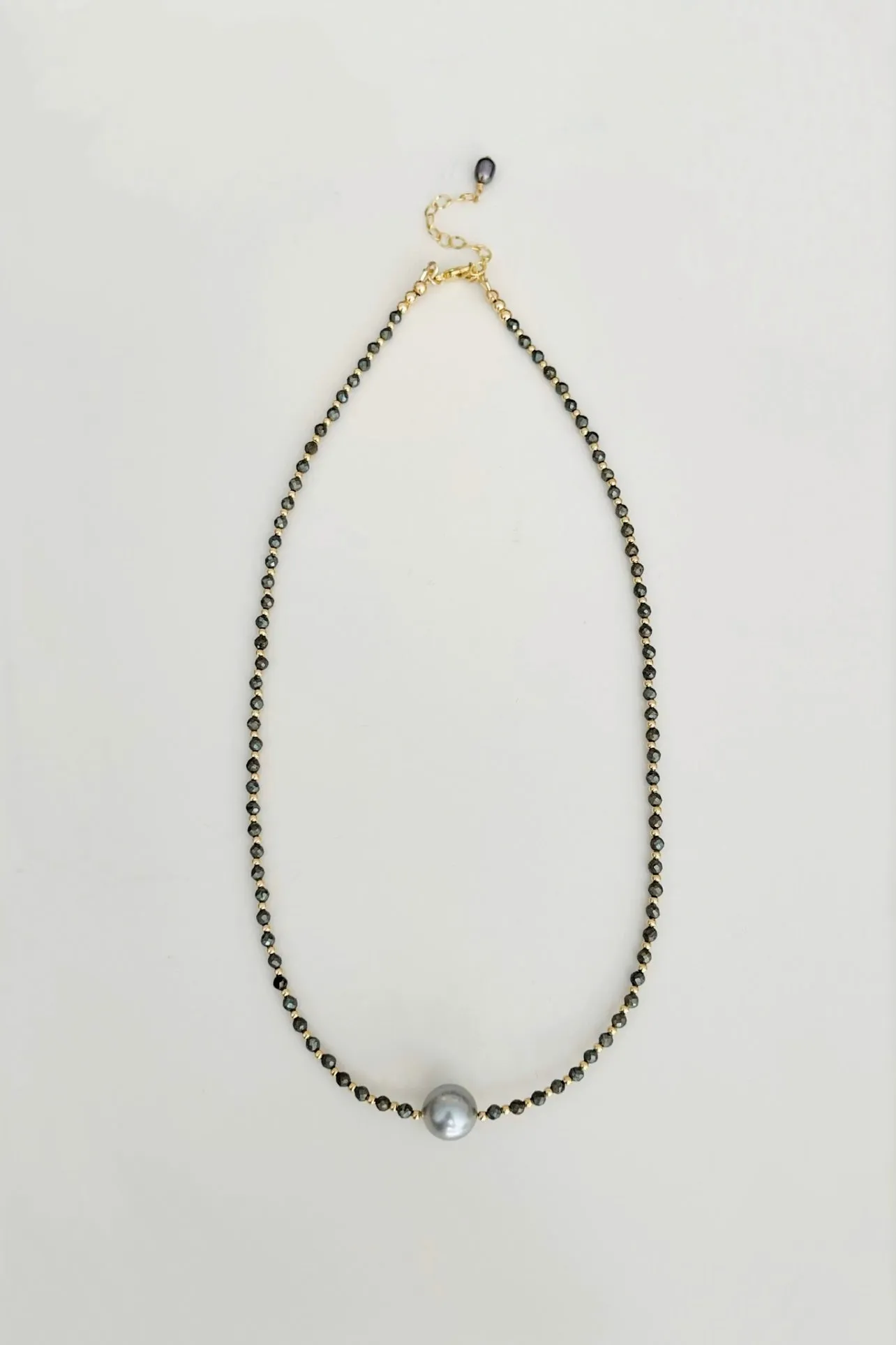 Tahitian Pearl Pyrite Necklace