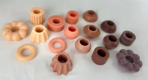 Taper Candle Rings - Orange-Brown Pallet