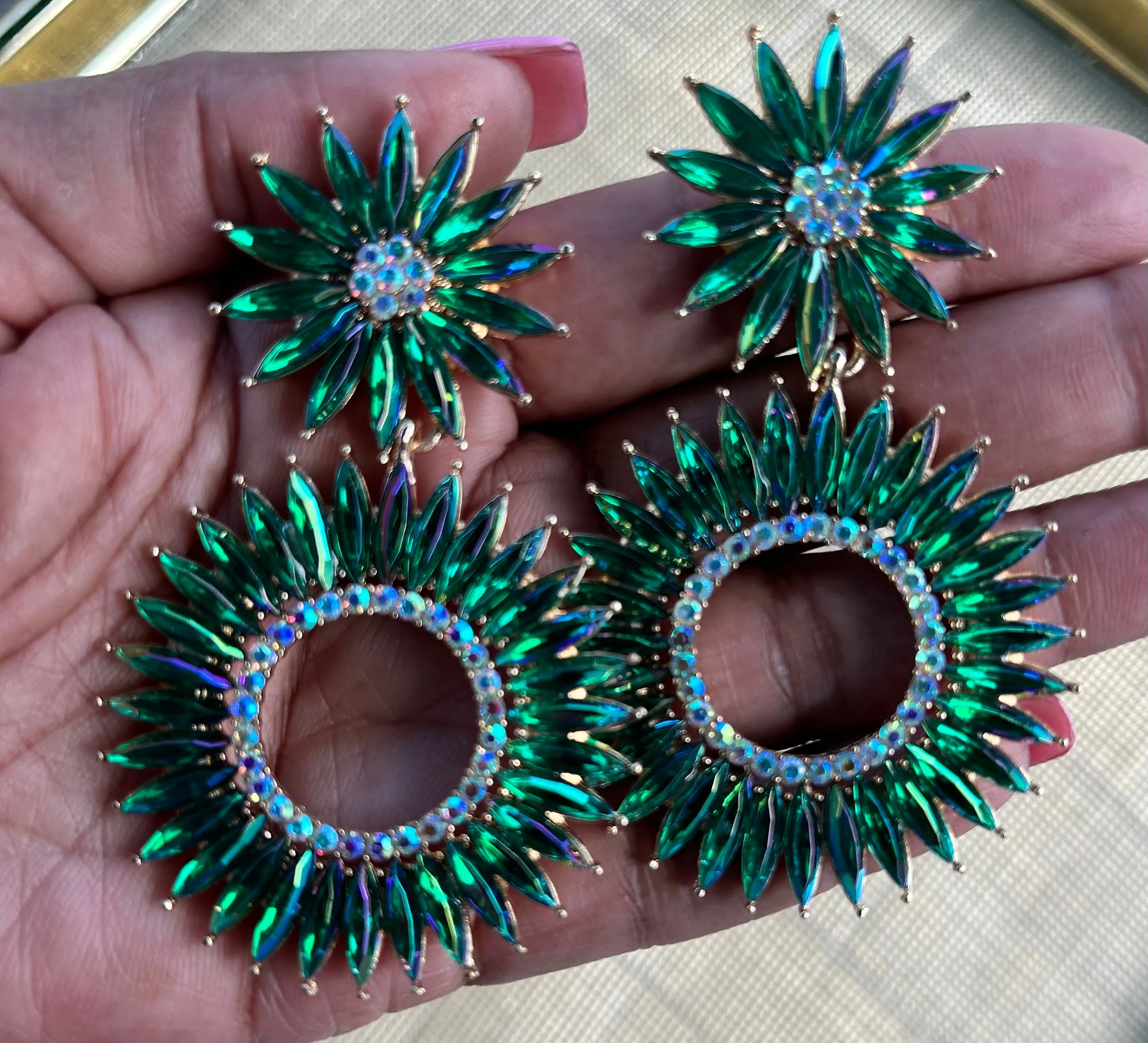 The Sunflower Rhinestone Post Earrings