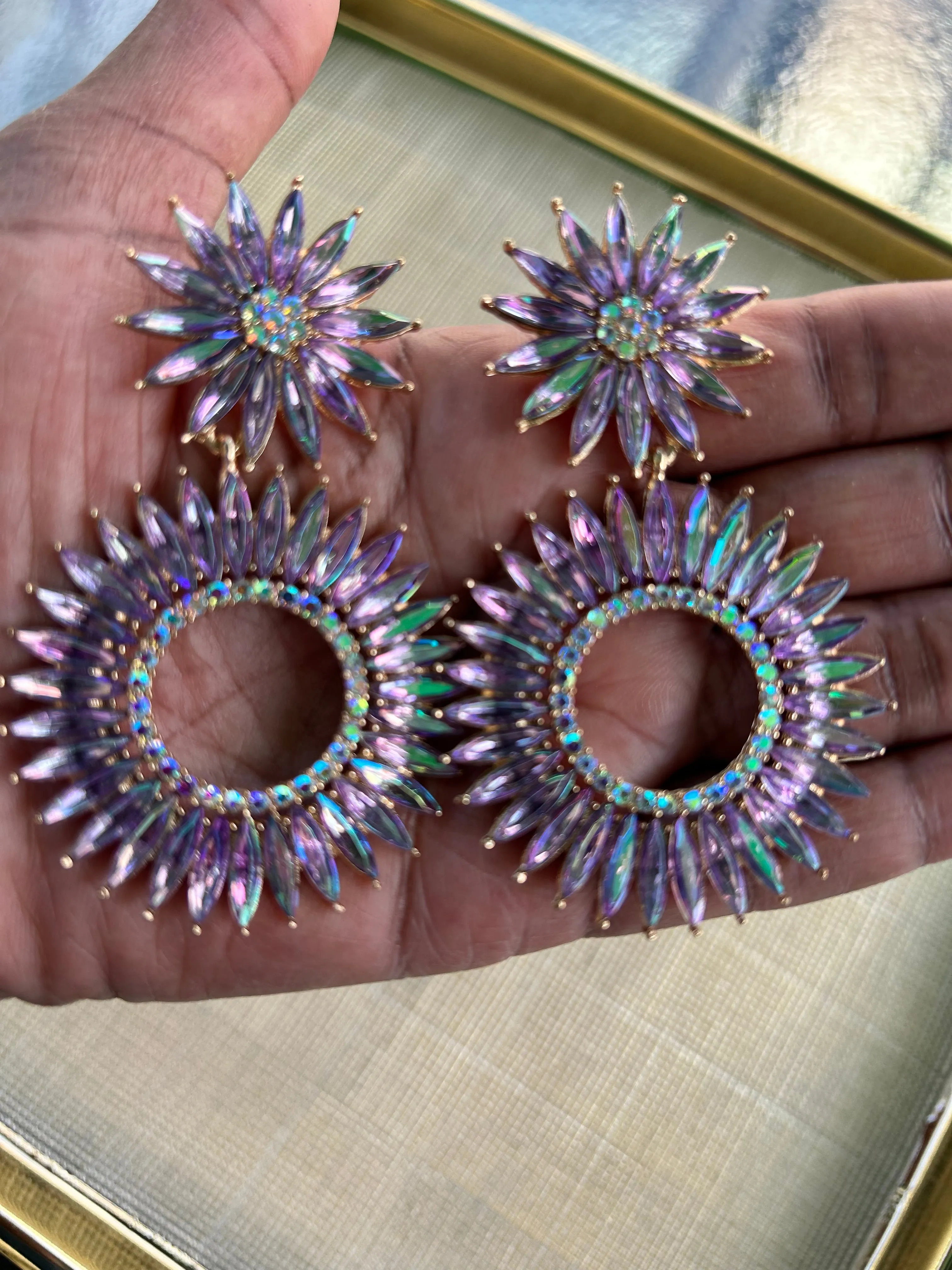 The Sunflower Rhinestone Post Earrings