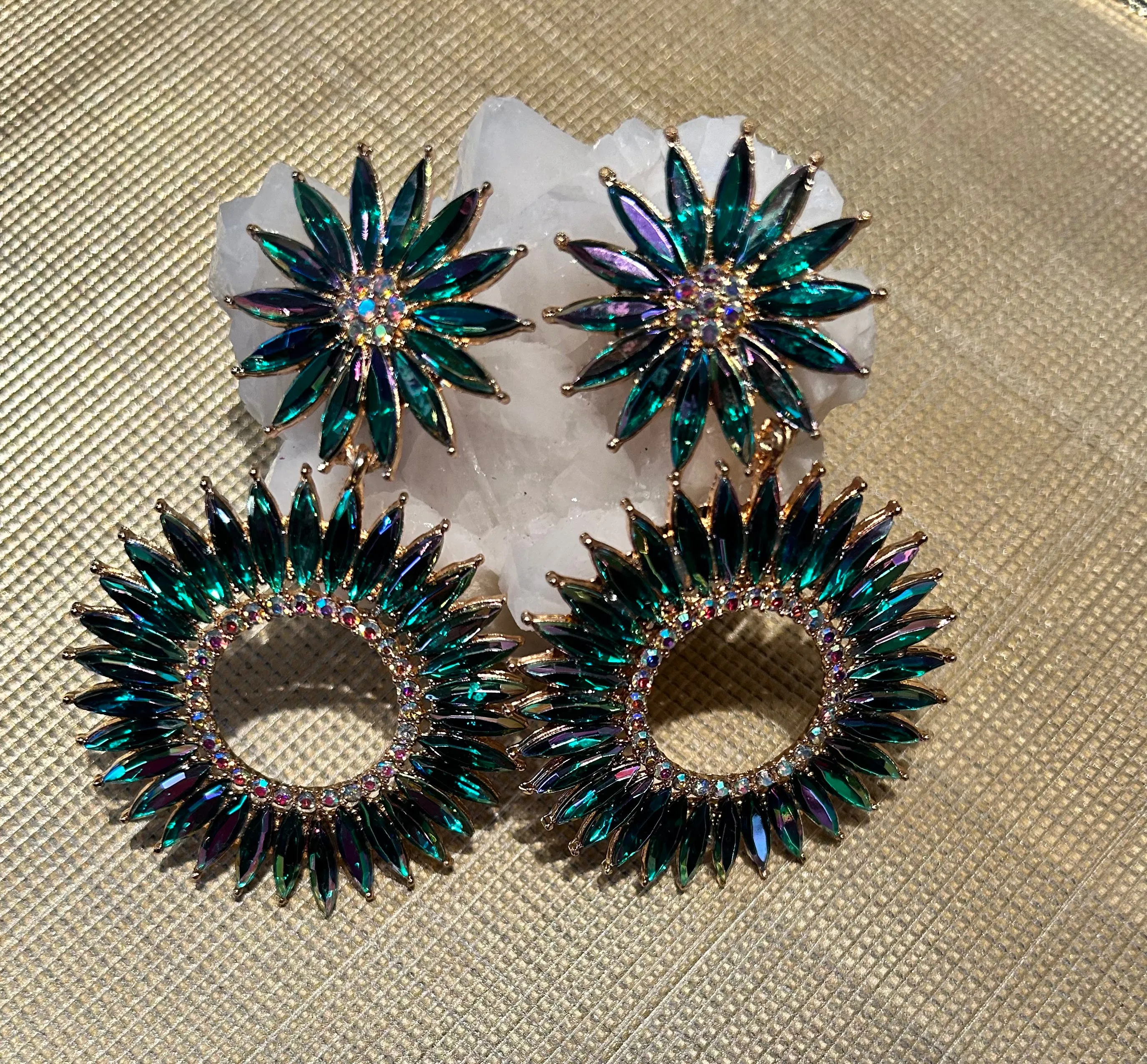 The Sunflower Rhinestone Post Earrings