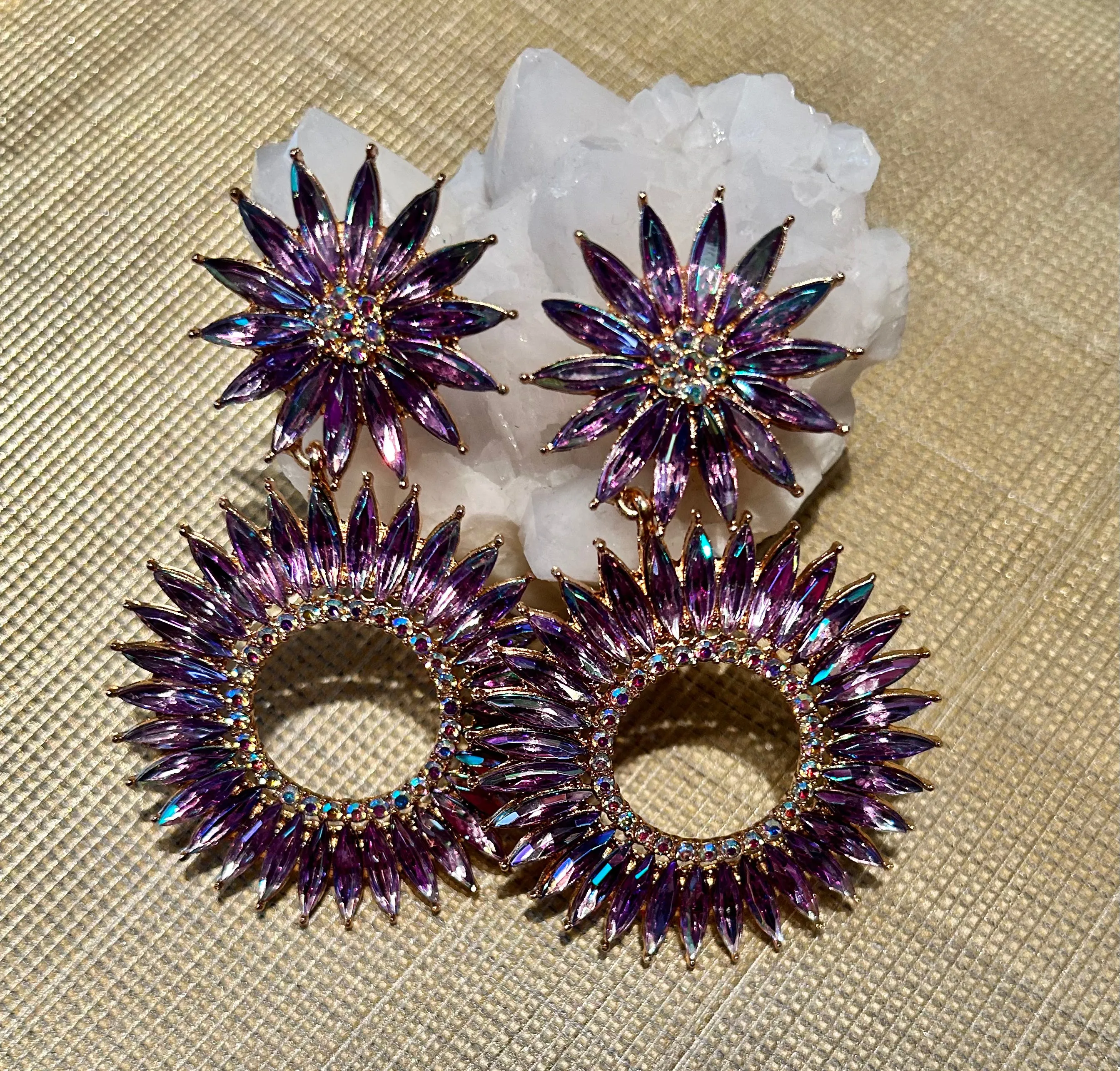 The Sunflower Rhinestone Post Earrings