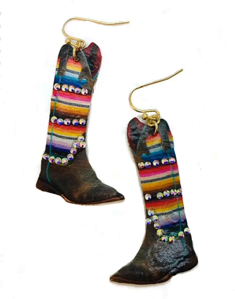 These Boots Are Made for Walking Leather Earrings