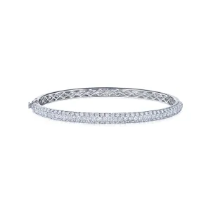 Three-Row Bangle with Pavé Diamonds