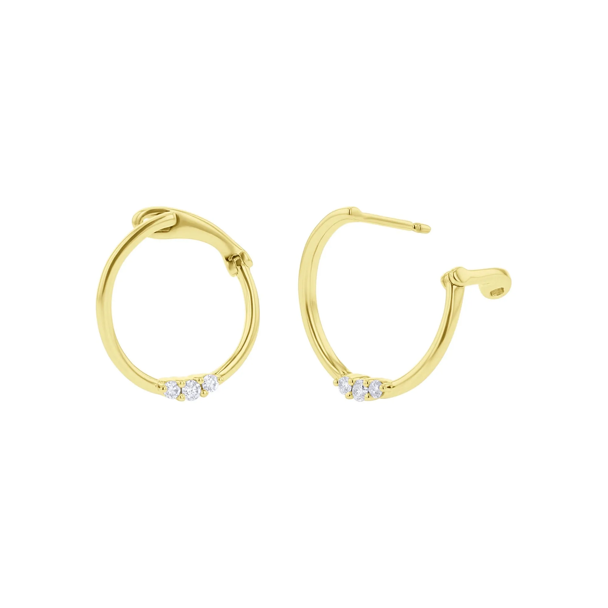 Trilogy Diamond Hoop Earrings