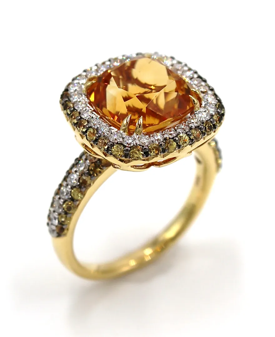 Vanna K Citrine Ring with Yellow Sapphires