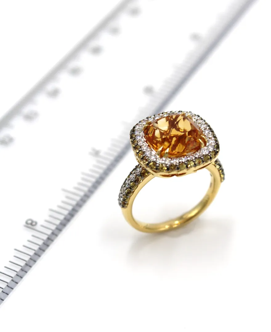 Vanna K Citrine Ring with Yellow Sapphires