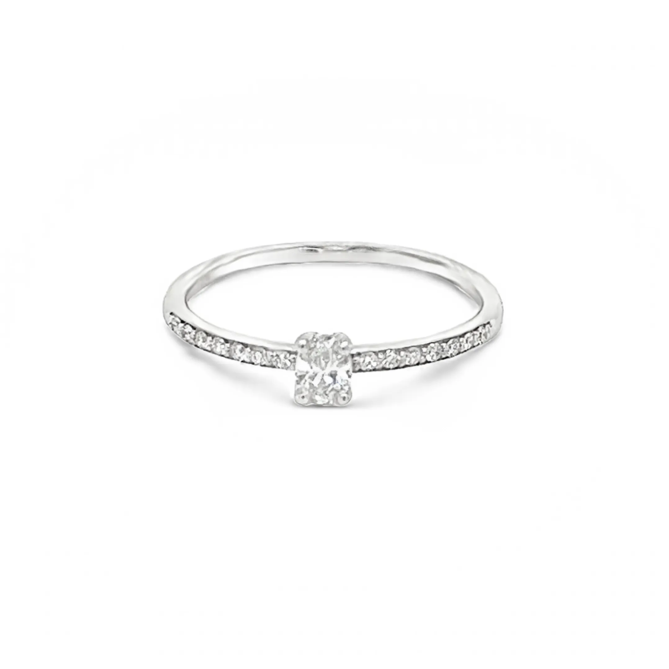 White Gold Oval Cut Diamond Ring