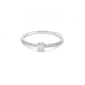 White Gold Oval Cut Diamond Ring