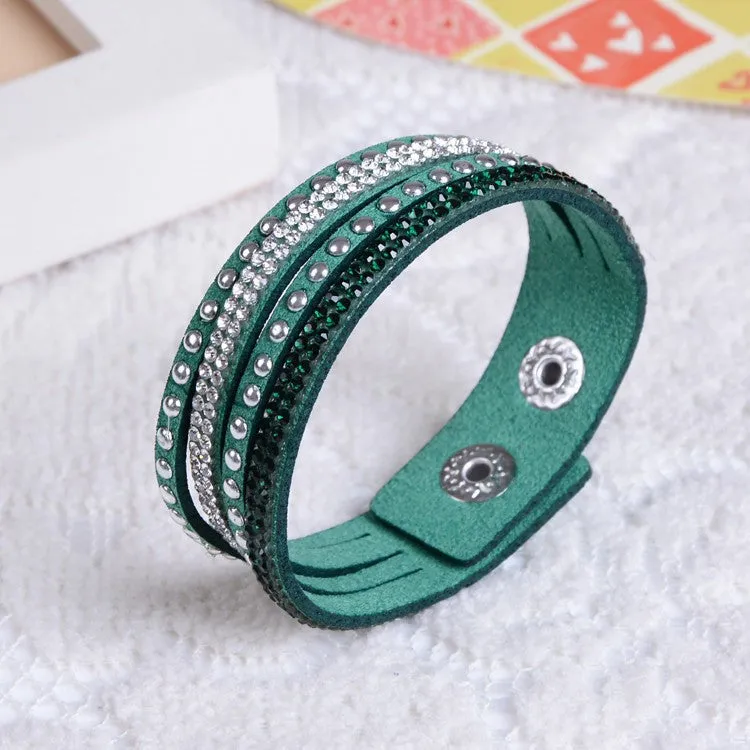 Women Fashion Leather Bracelet Charm Bracelet