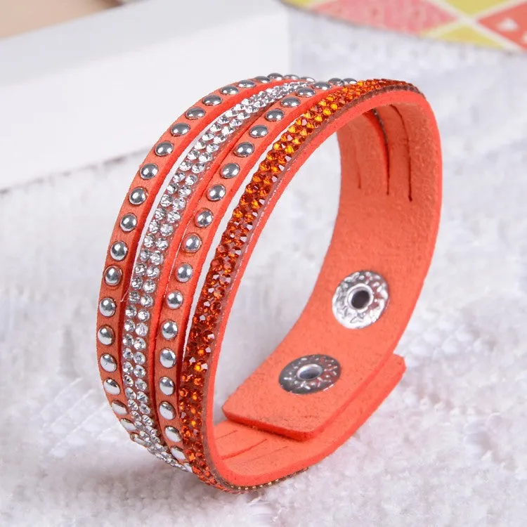 Women Fashion Leather Bracelet Charm Bracelet