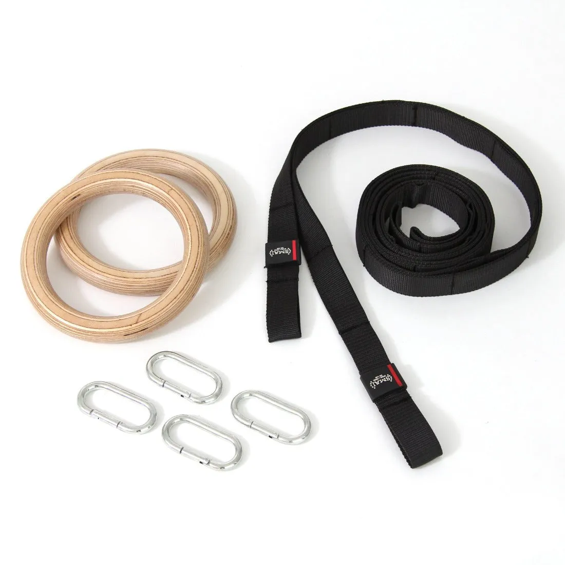 Wooden Gym Rings - Easy Straps